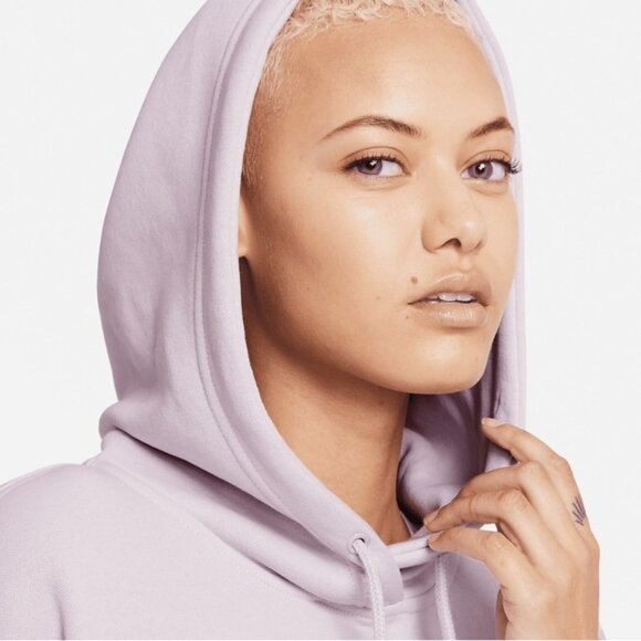 NIKE Oversized Swoosh Fleece Hoodie in Lilac - Size 1X/XL - Picture 13 of 13
